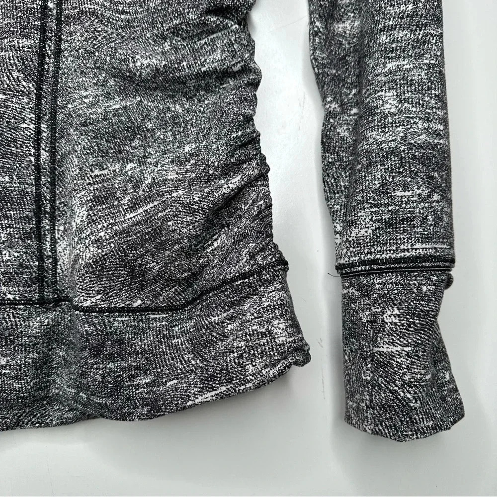 Lululemon Cypress Kiss Half Zip in Rush Jacquard Black White Size 6 - Picture 6 of 15